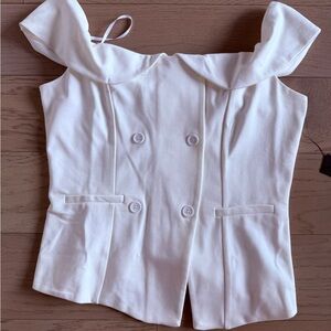 Lulu's White Off-Shoulder Blouse